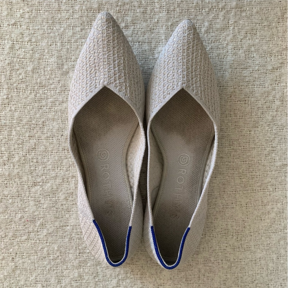 Rothy’s The Point Flat Cream Colored Flats Women’s Size 10